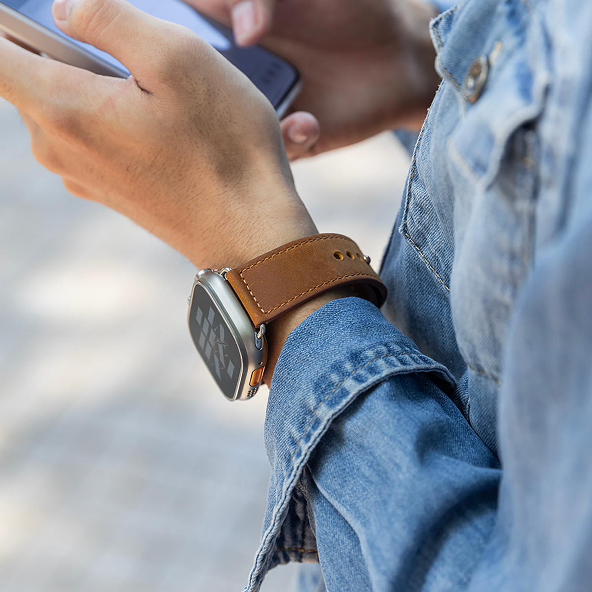 Vintage Top-Grain Leather Band for Apple Watch