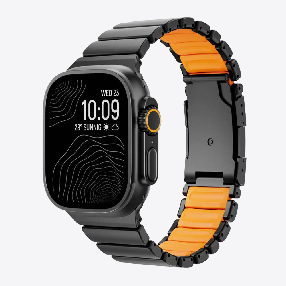 Titanium Hybrid Band - Metal & FKM Comfort Strap