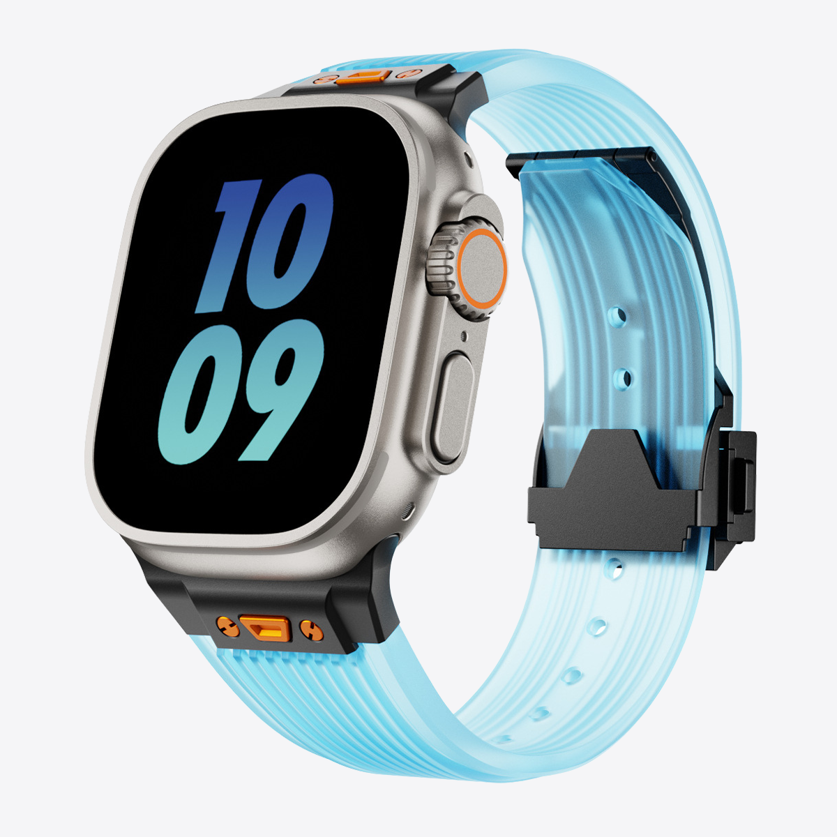 Transparent Silicone Folding Buckle Band for Apple Watch