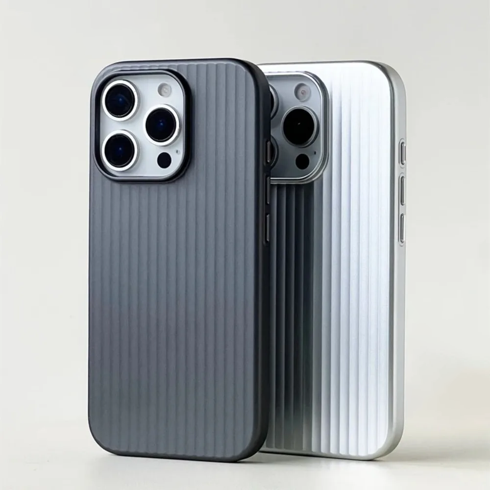 Metallic Stripe iPhone Case Slim Matte Grip Protective Cover
