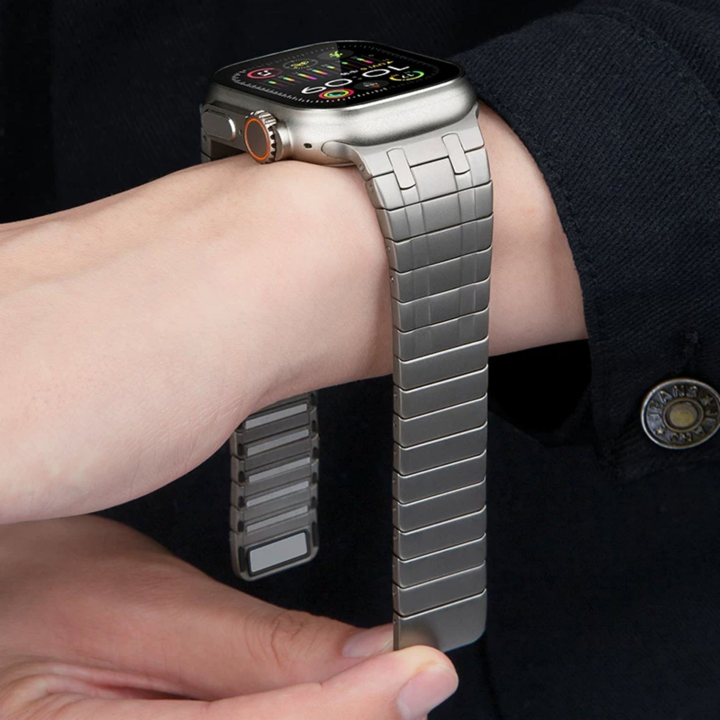 Frosted Stainless Steel Magnetic Band for Apple Watch
