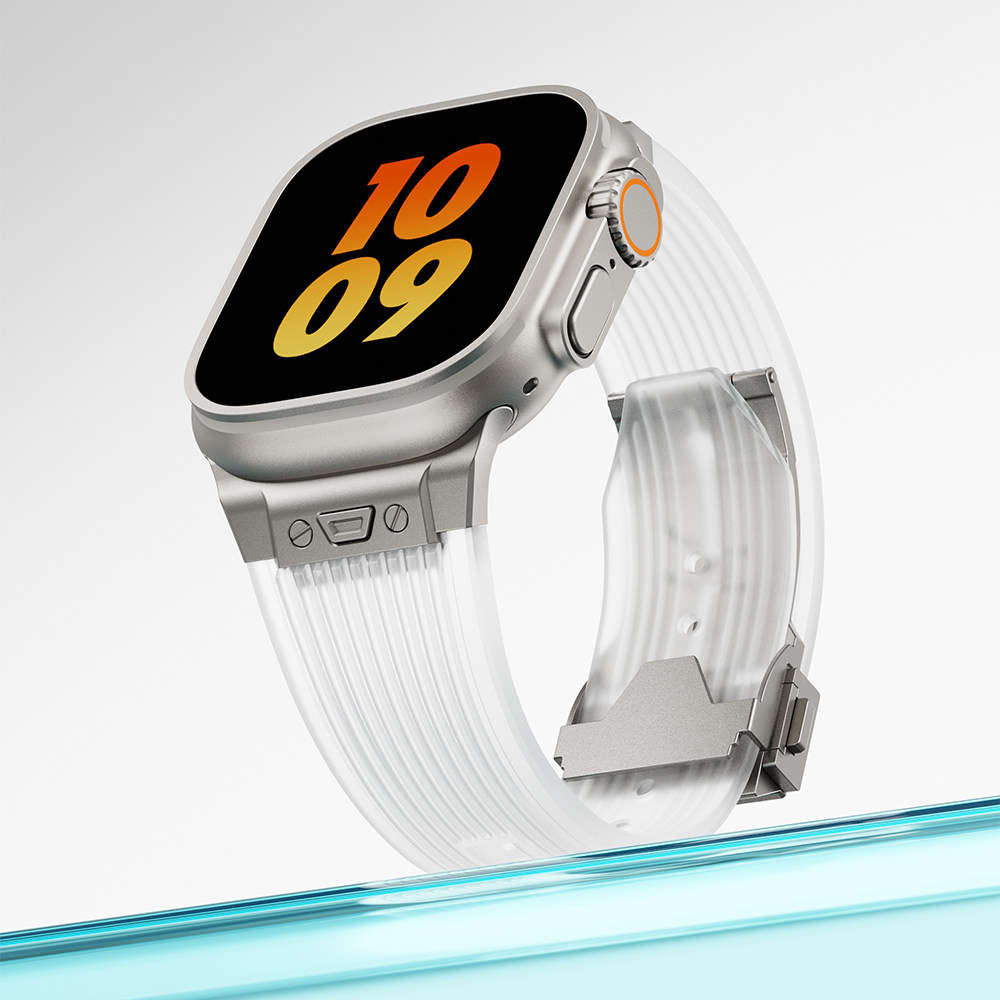 Transparent Silicone Folding Buckle Band for Apple Watch