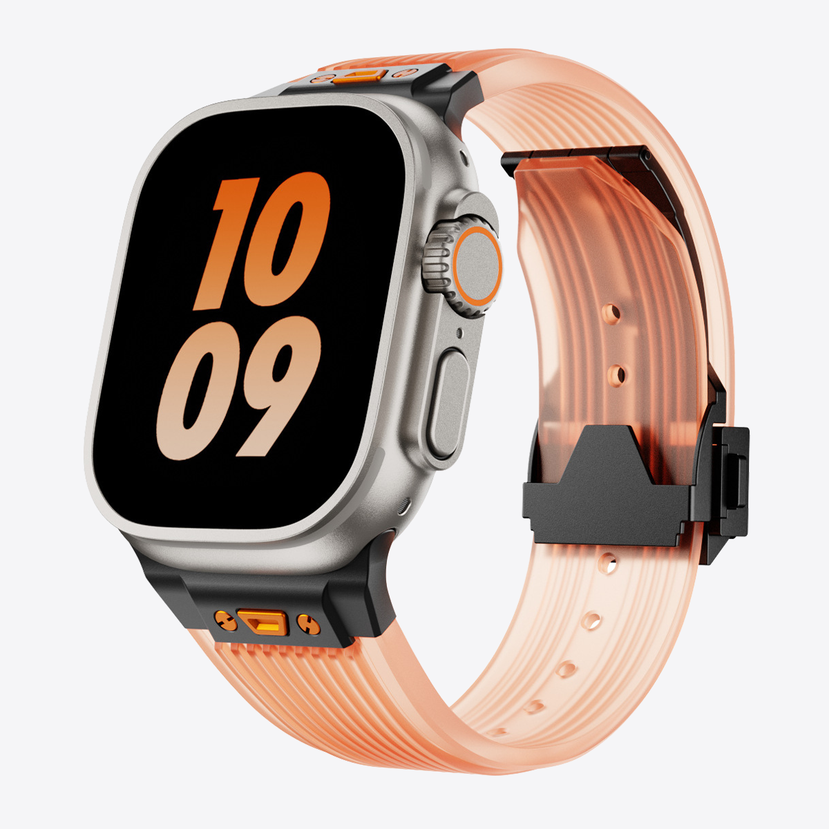 Transparent Silicone Folding Buckle Band for Apple Watch