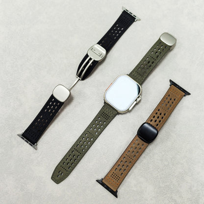 Perforated Leather Magnetic Band for Apple Watch
