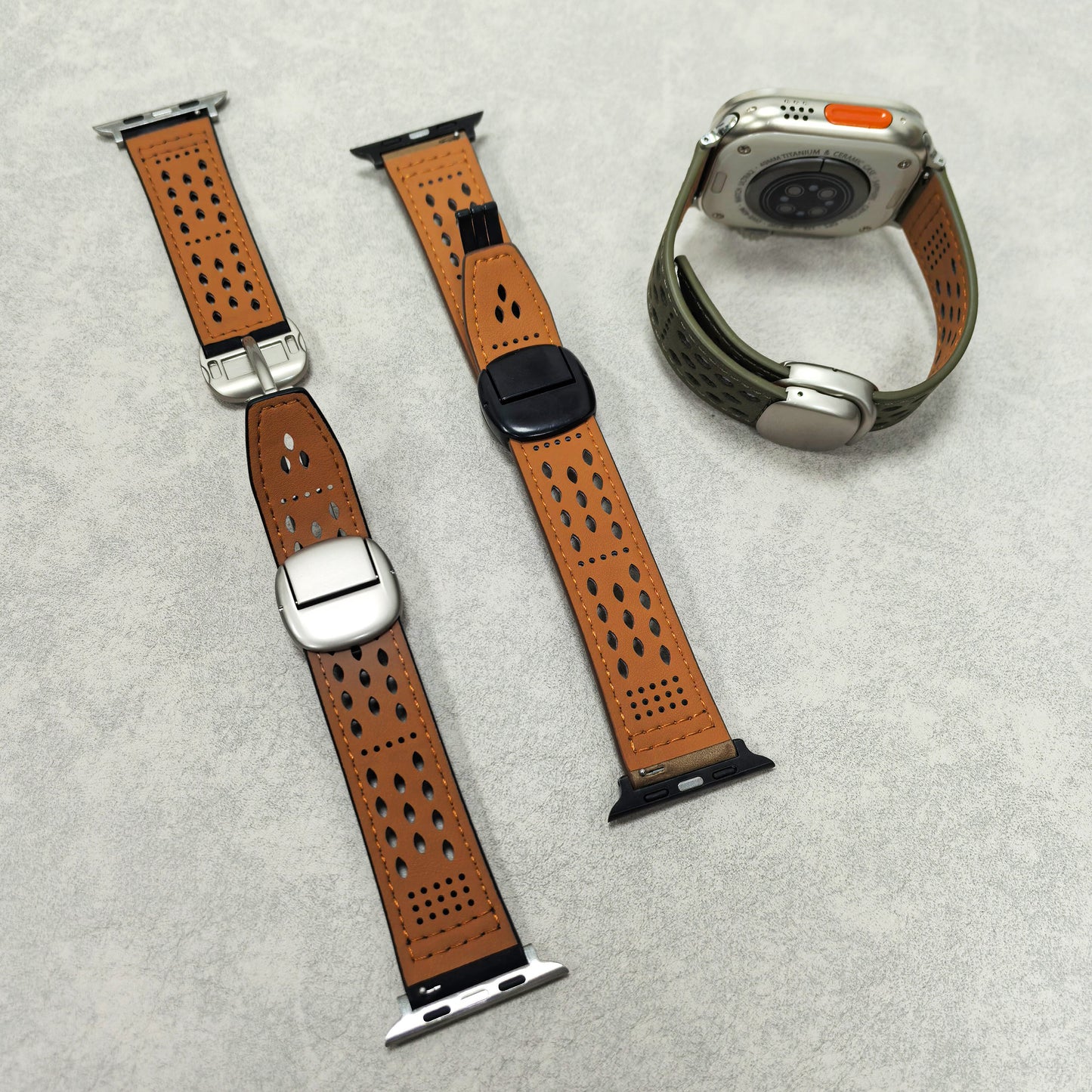 Perforated Leather Magnetic Band for Apple Watch