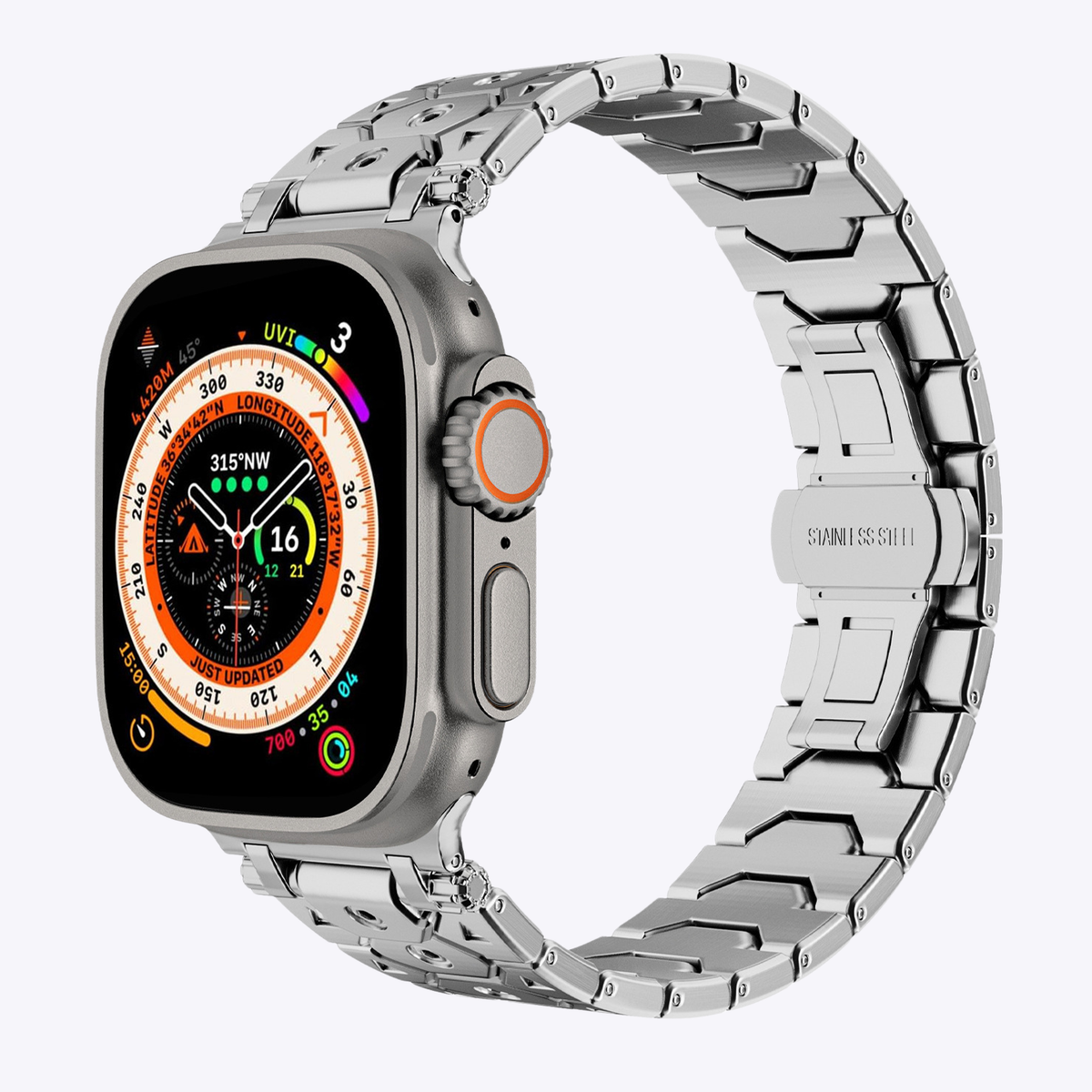 RivetGrid Stainless Steel Band for Apple Watch