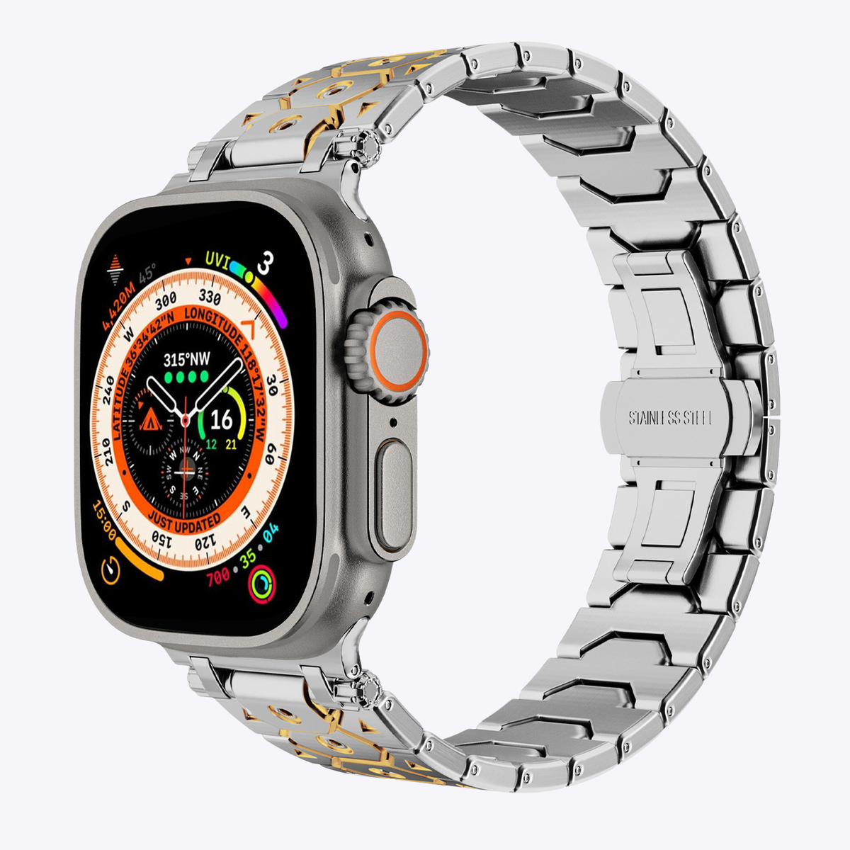 RivetGrid Stainless Steel Band for Apple Watch