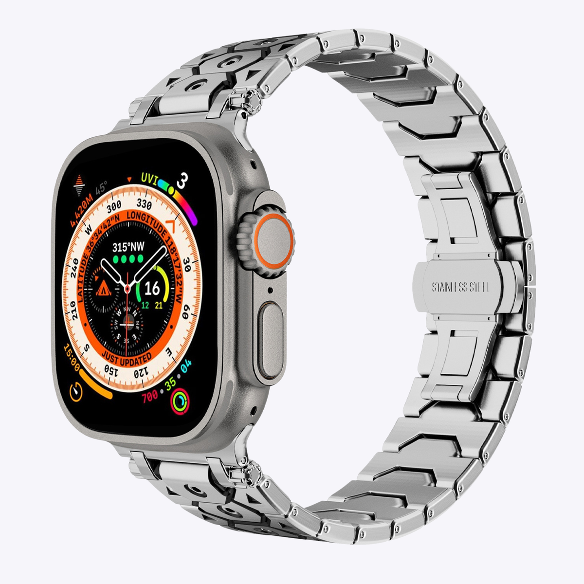 RivetGrid Stainless Steel Band for Apple Watch