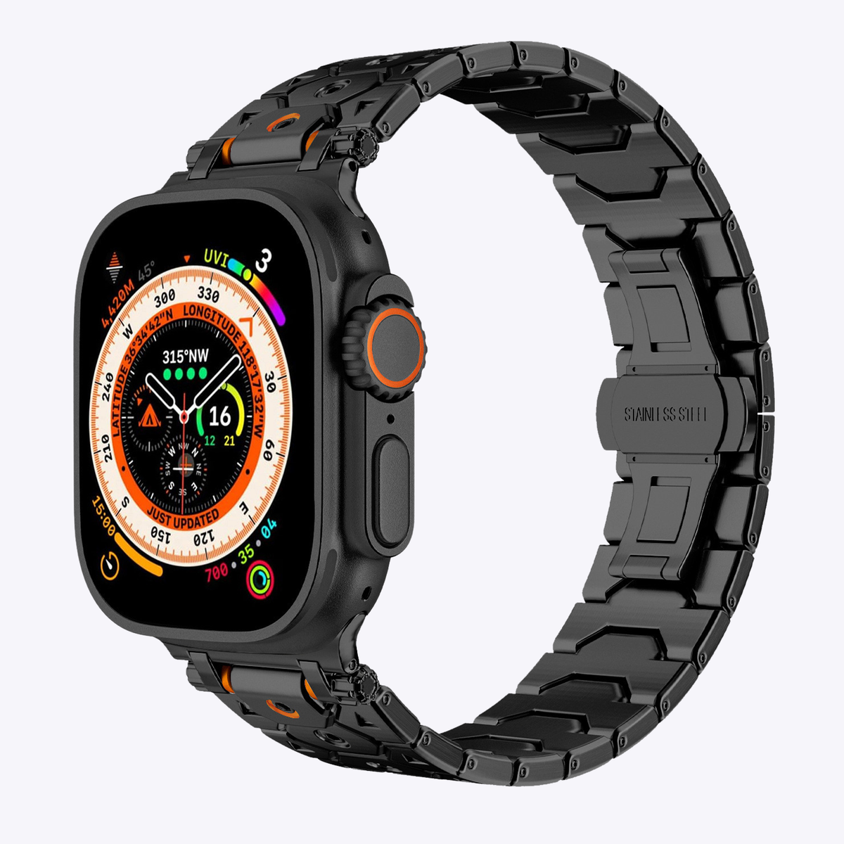 RivetGrid Stainless Steel Band for Apple Watch