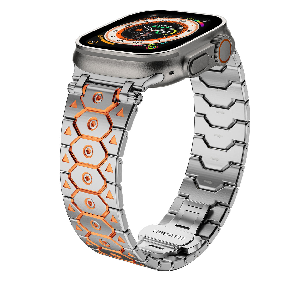 RivetGrid Stainless Steel Band for Apple Watch