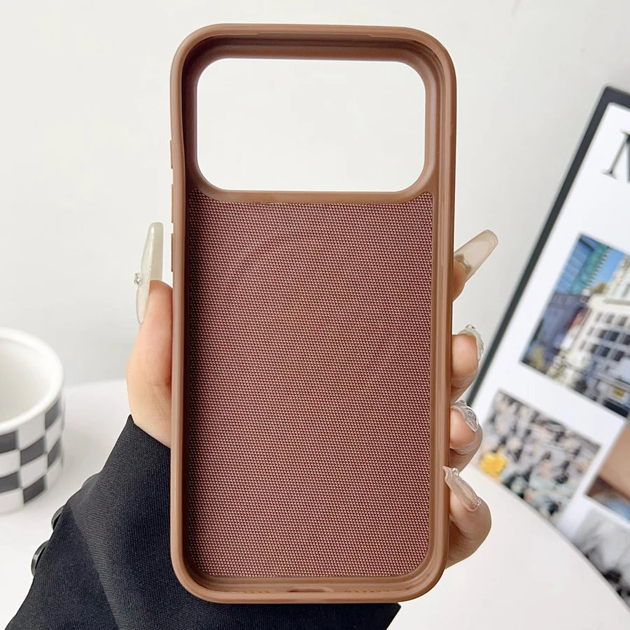 Woven Fabric iPhone Case Textured Slim Grip Magnetic Cover