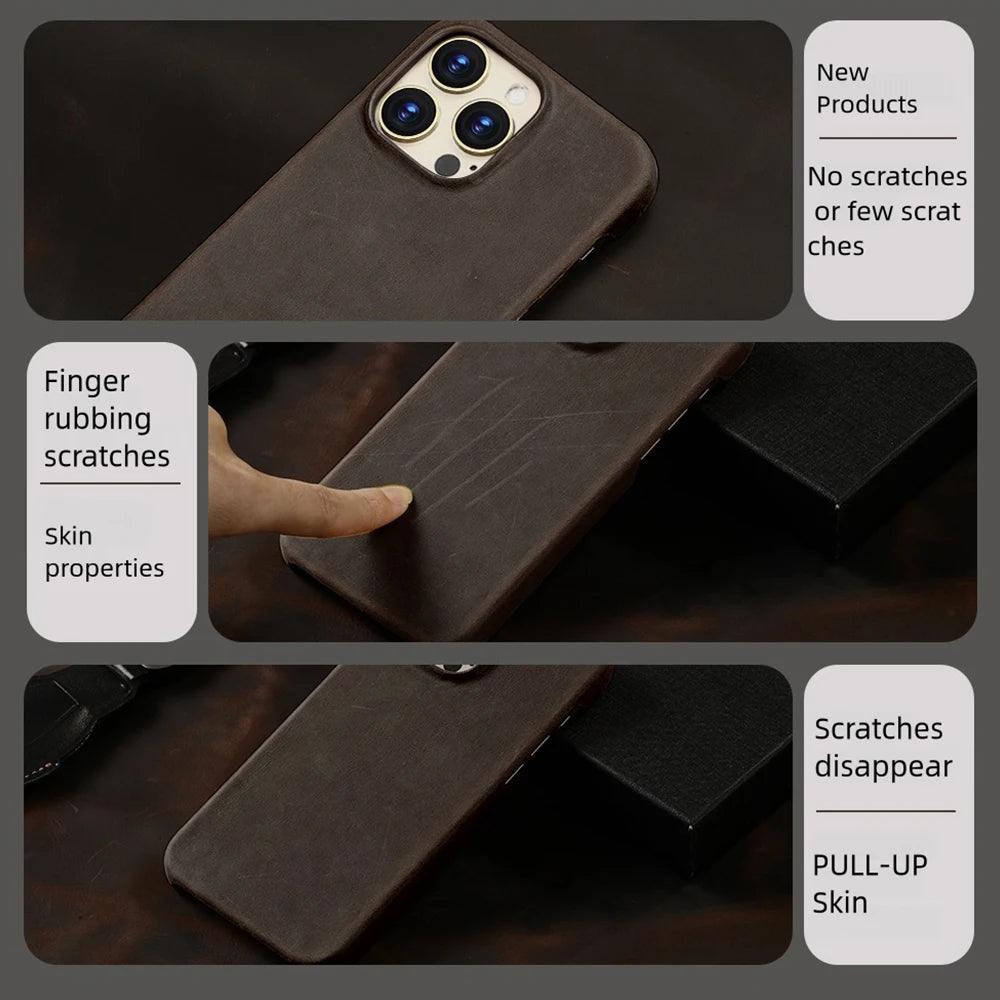 Vintage Leather MagSafe Case for iPhone