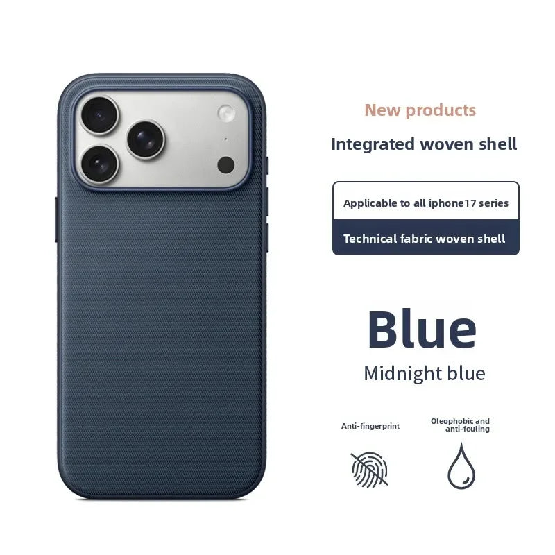 Woven Fabric iPhone Case Textured Slim Grip Magnetic Cover