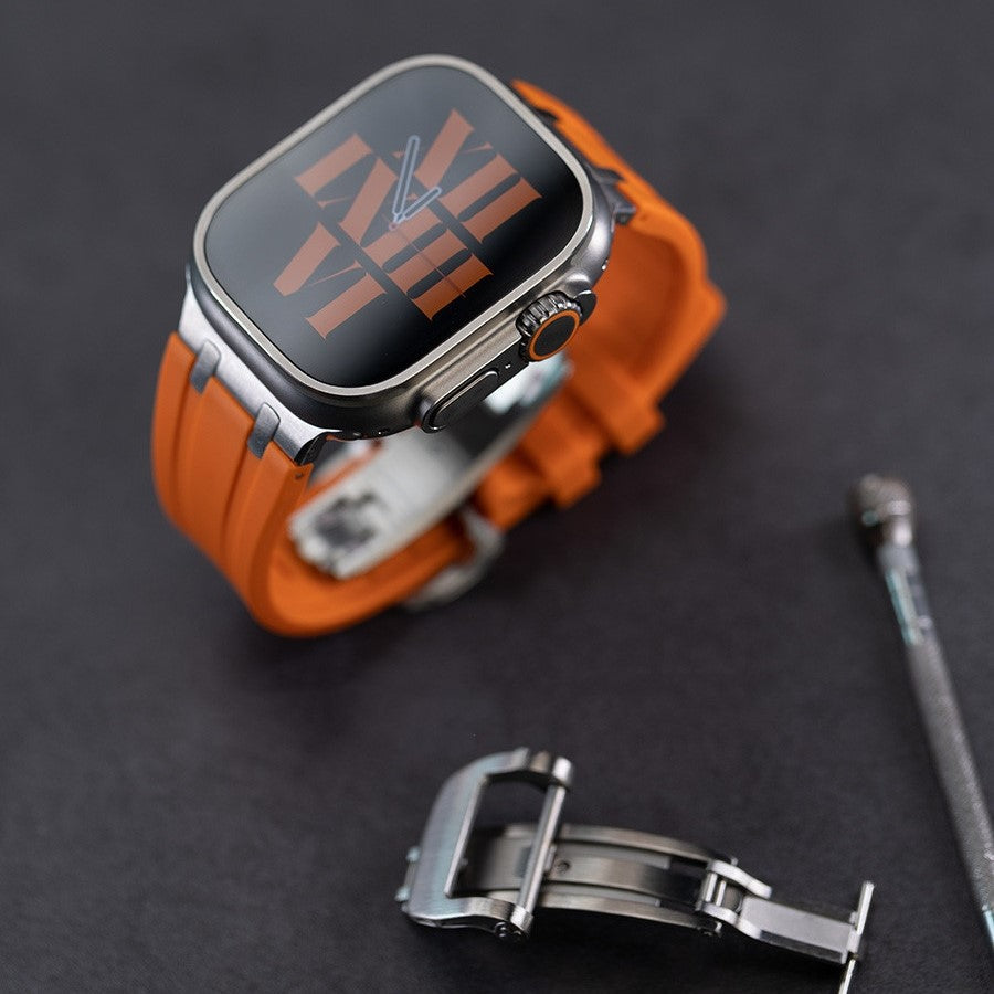 Thick Silicone Butterfly Clasp Band for Apple Watch