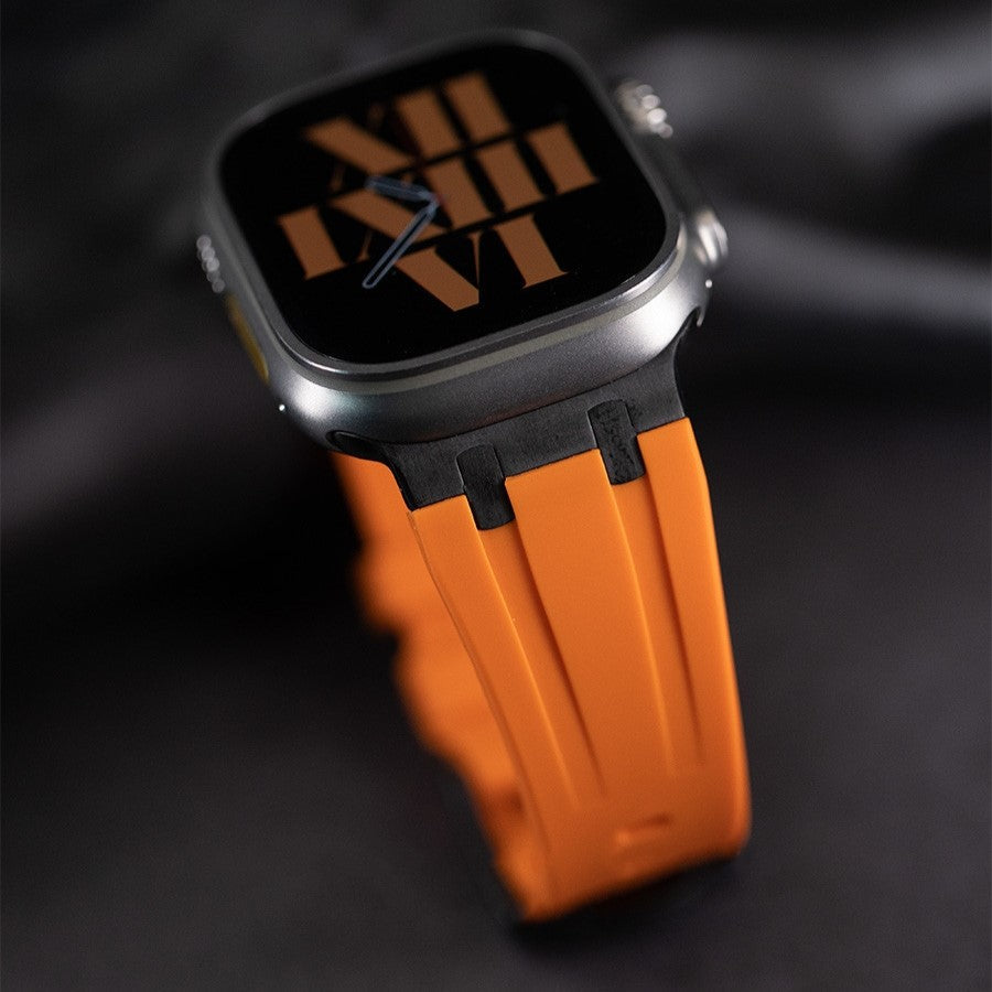 Thick Silicone Butterfly Clasp Band for Apple Watch