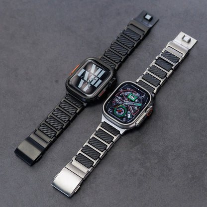 Titanium-Style Carbon Link Band for Apple Watch
