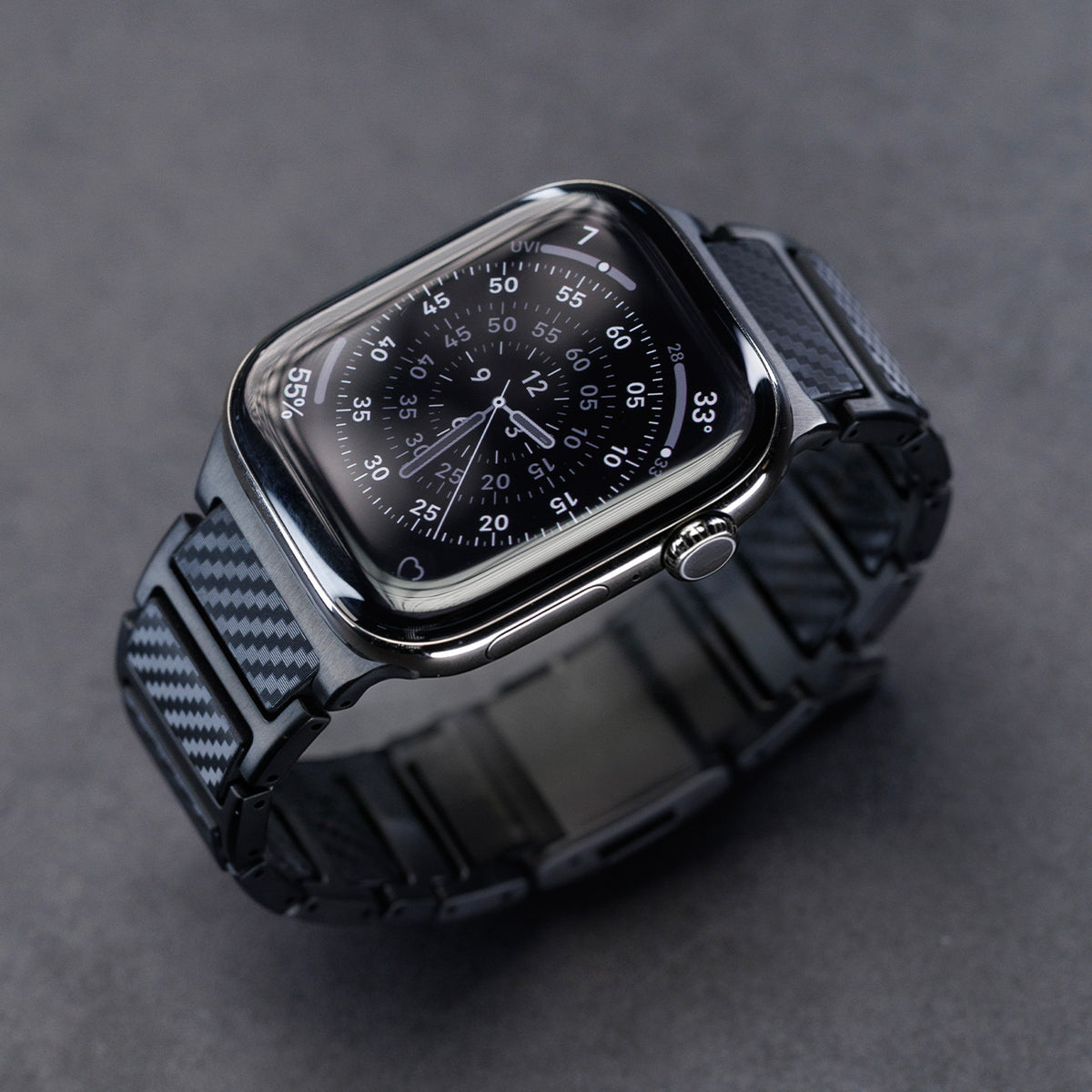 Titanium-Style Carbon Link Band for Apple Watch