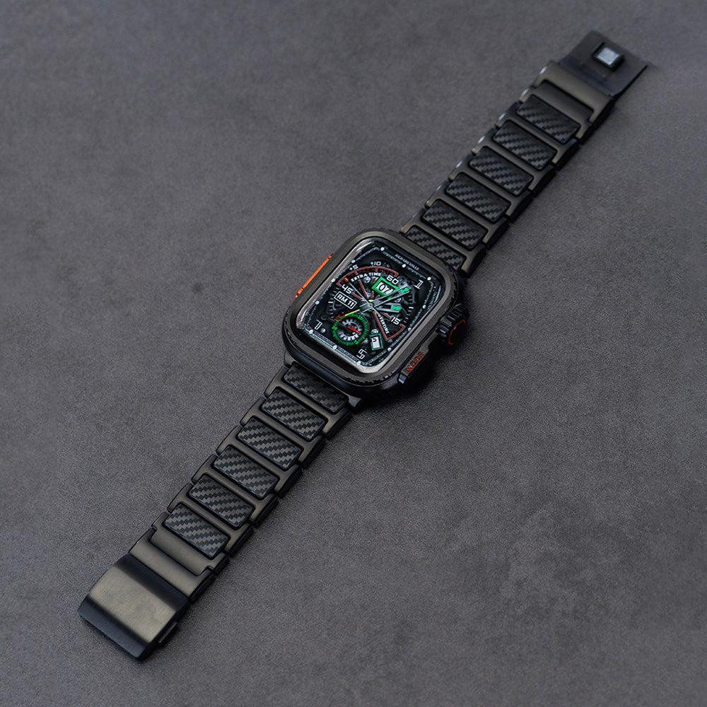 Titanium-Style Carbon Link Band for Apple Watch