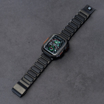 Titanium-Style Carbon Link Band for Apple Watch