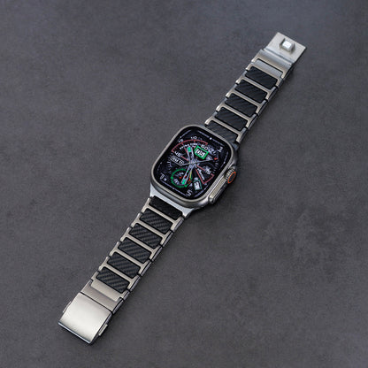 Titanium-Style Carbon Link Band for Apple Watch