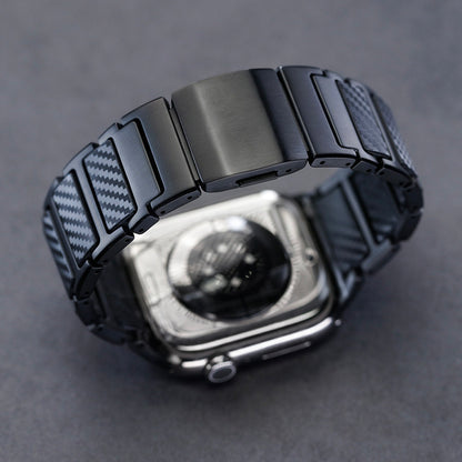 Titanium-Style Carbon Link Band for Apple Watch