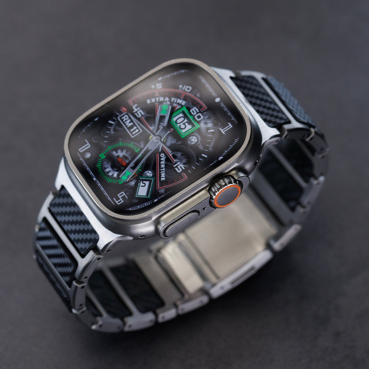 Titanium-Style Carbon Link Band for Apple Watch