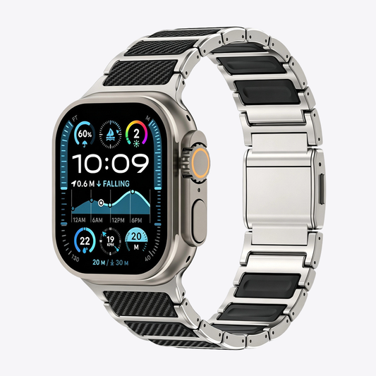 Titanium-Style Carbon Link Band for Apple Watch