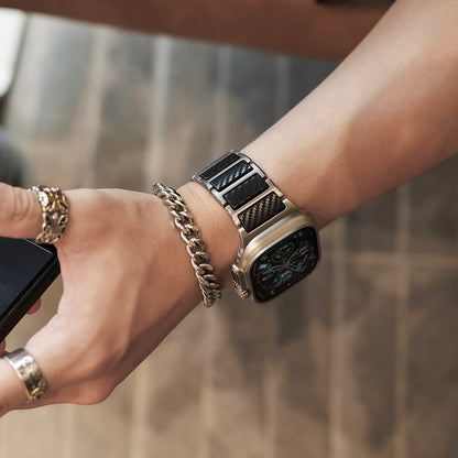 Titanium-Style Carbon Link Band for Apple Watch