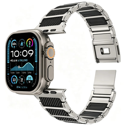 Titanium-Style Carbon Link Band for Apple Watch