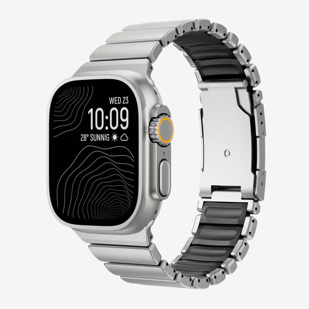 Titanium Hybrid Band - Metal & FKM Comfort Strap