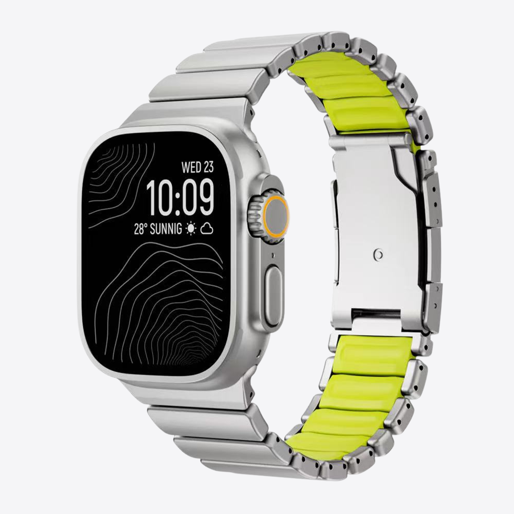 Titanium Hybrid Band - Metal & FKM Comfort Strap
