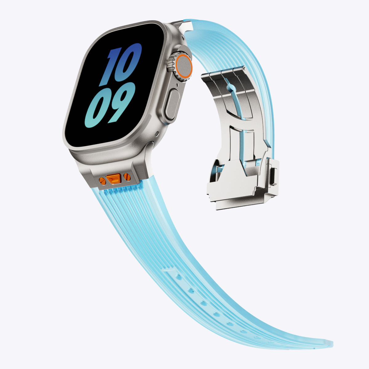 Transparent Silicone Folding Buckle Band for Apple Watch