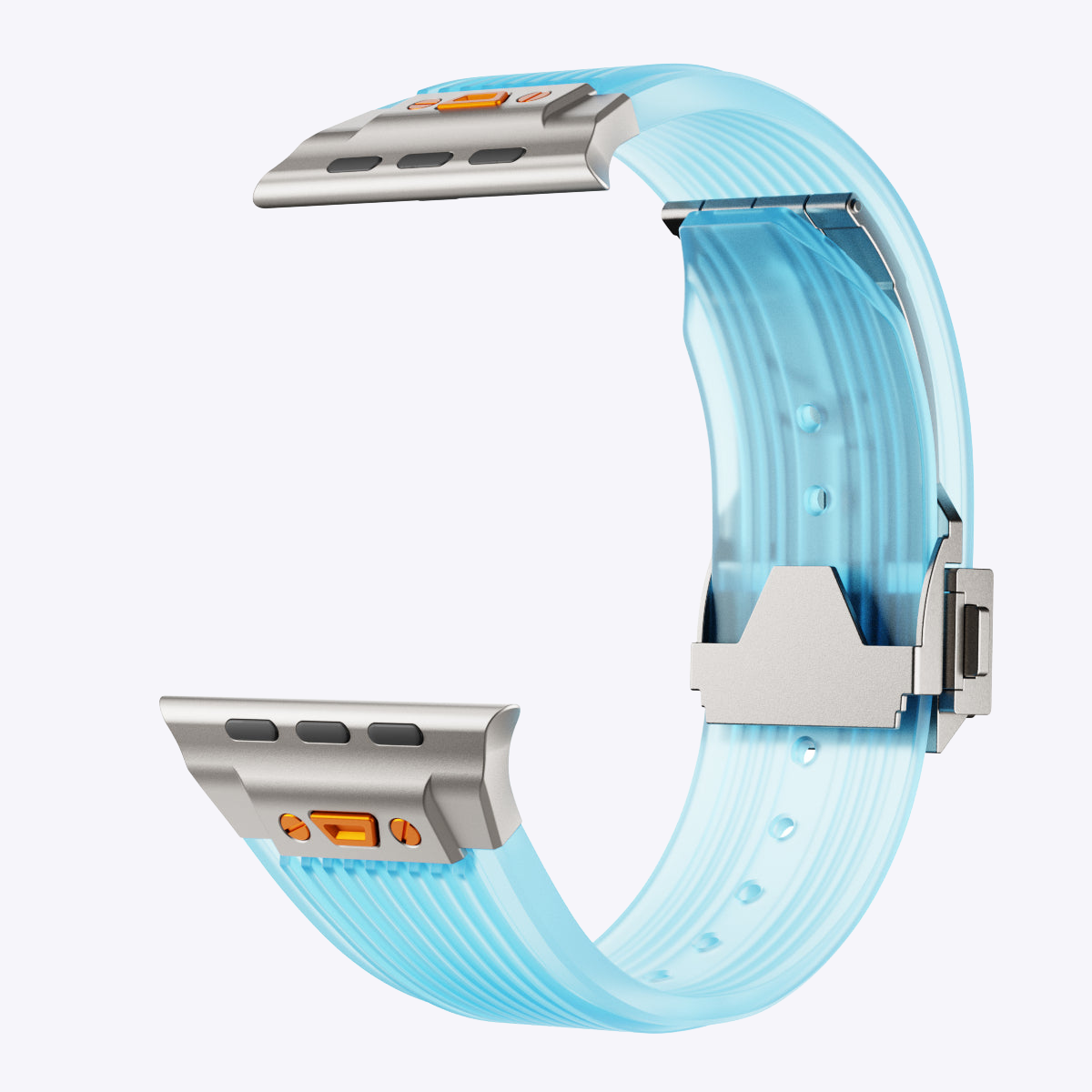 Transparent Silicone Folding Buckle Band for Apple Watch