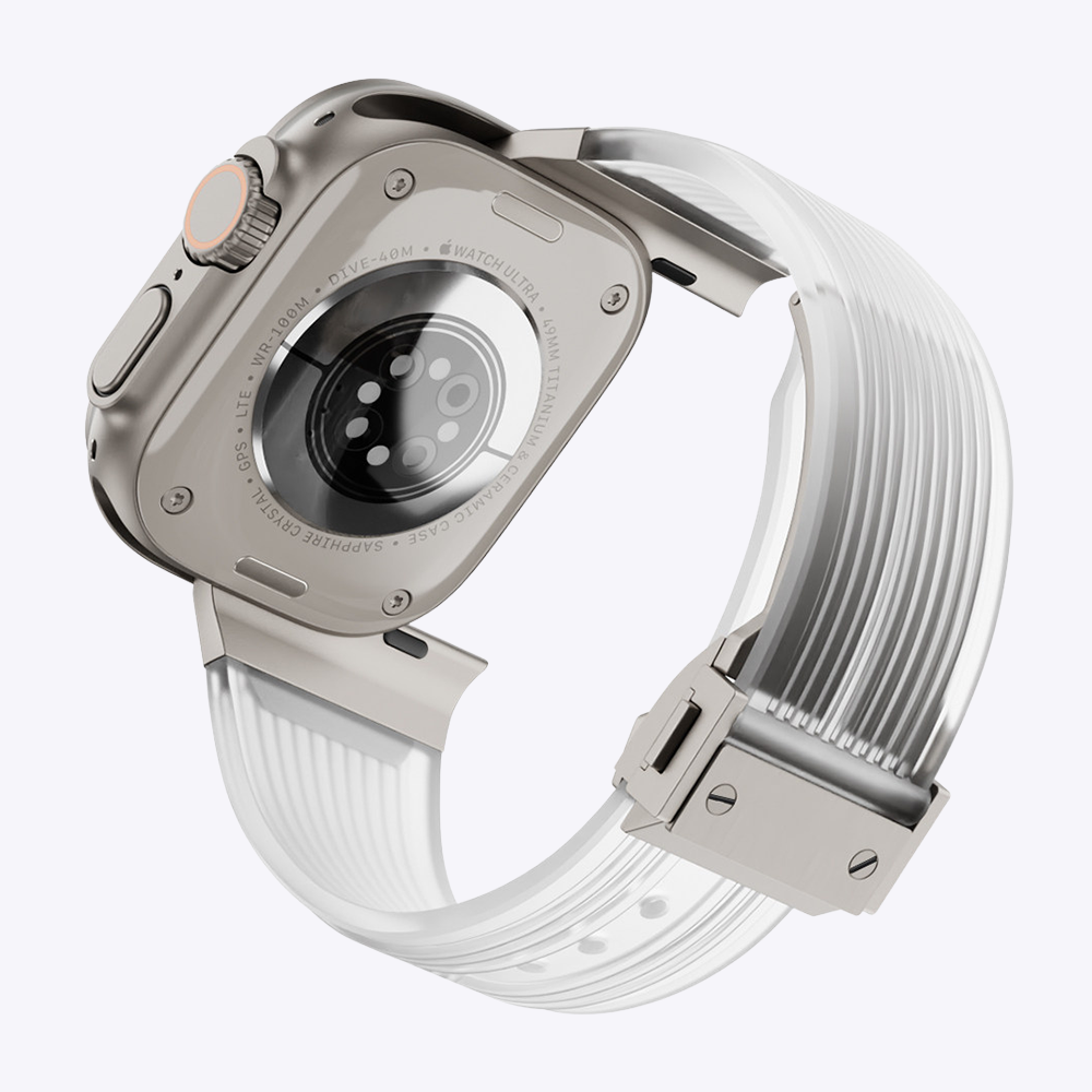 Transparent Silicone Folding Buckle Band for Apple Watch
