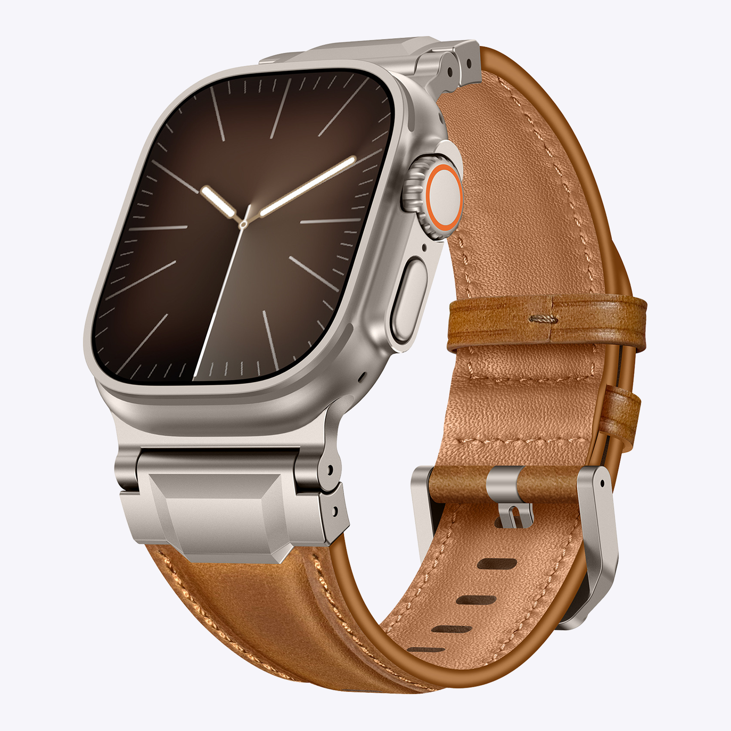 Vintage Leather Metal Lug Band for Apple Watch