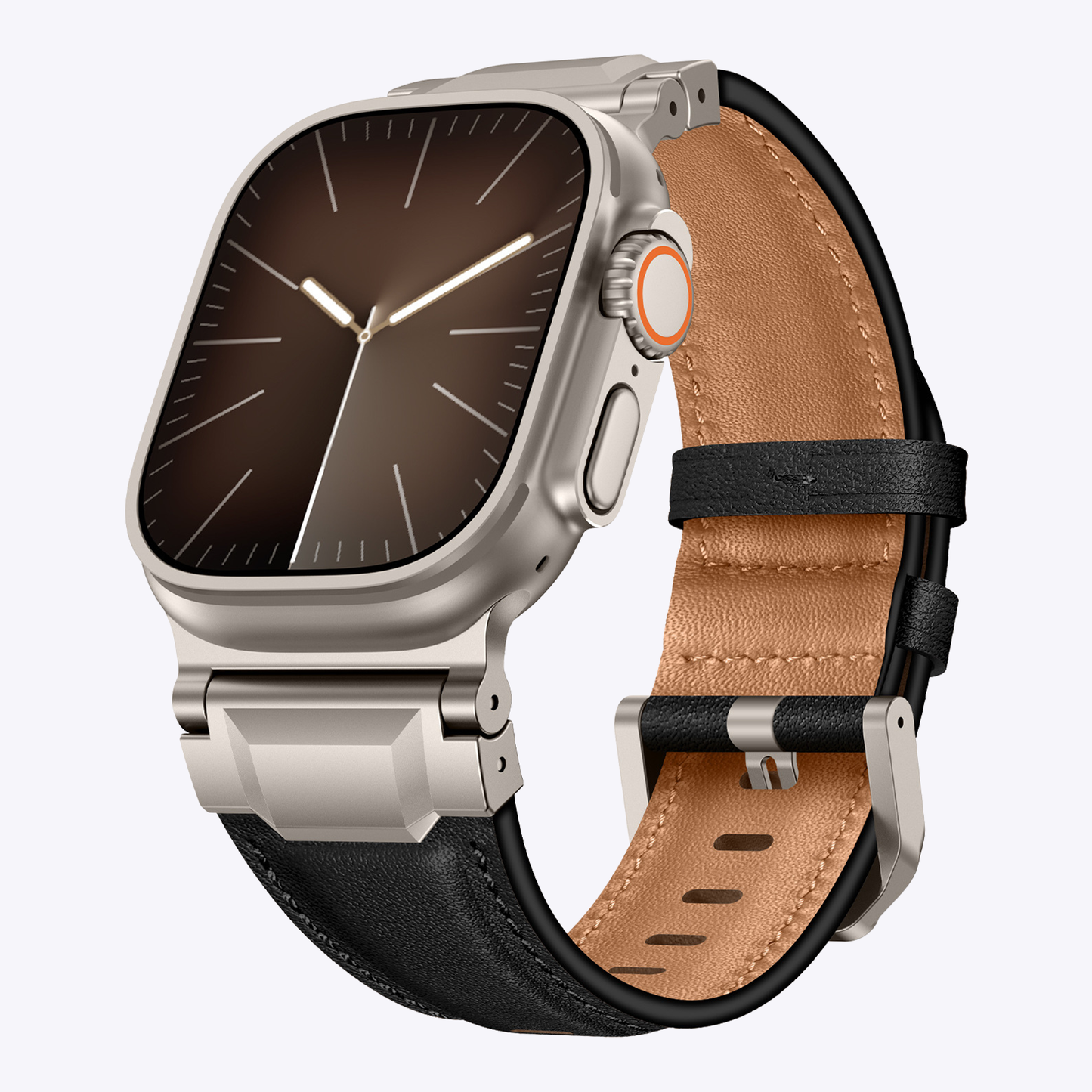 Vintage Leather Metal Lug Band for Apple Watch